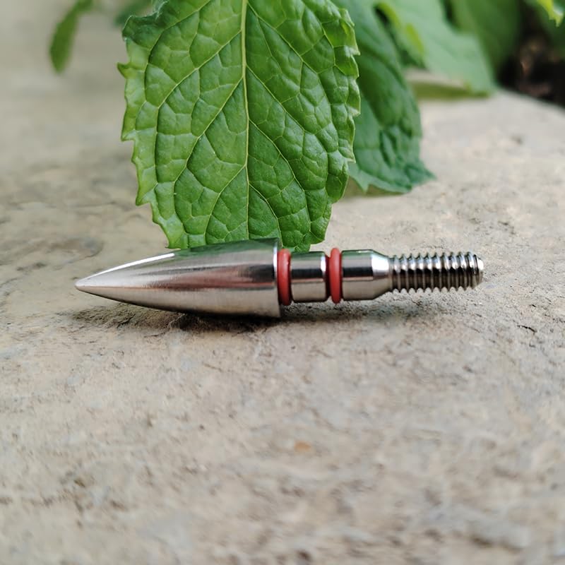YIMEI 12pcsField Points Archery ArrowTips100-200 Grain Field Points5/16inch Screw in Bullet Points Arrowheads Broadheads for Crossbow Recurve Bow Compound Bow (100Grains)