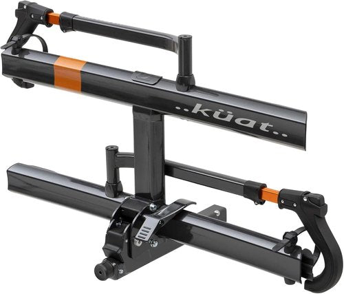 KUAT Sherpa 2.0 Durable Lightweight Aluminum Compact 2 Bike Transporting Hitch Rack with Cable Lock & Foldable Tire Cradles | Capacity - 40 Lbs per Tray
