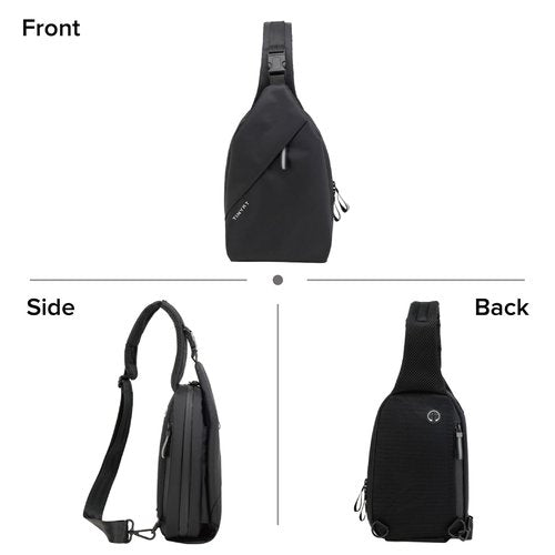 Crossbody Sling Backpacks Small Sling Bag for Men Women Shoulder Motorcycle Chest Daypack One Strap Backpack for Casual Travel Diving Hiking Gym Outdoor Sports Black