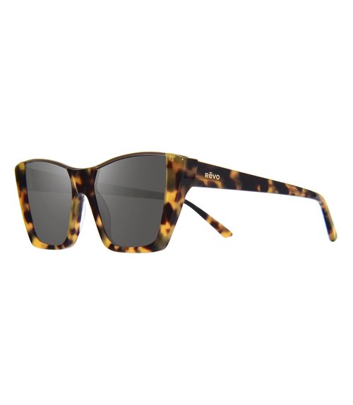 Revo Sunglasses x Kendall Toole: Polarized Lens with Handmade Eco-Acetate Pantoscopic Frame, Crosby, Tortoise Frame with Graphite Lens