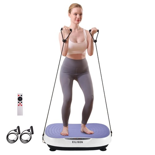 EILISON FIRMHOLD Handle Vibration Plate Exercise Machine for Lymphatic Drainage- Full Body Vibration Platform for Weight Loss, 350lbs Vibration Plate for Beginners & Recovery (Glory Purple)