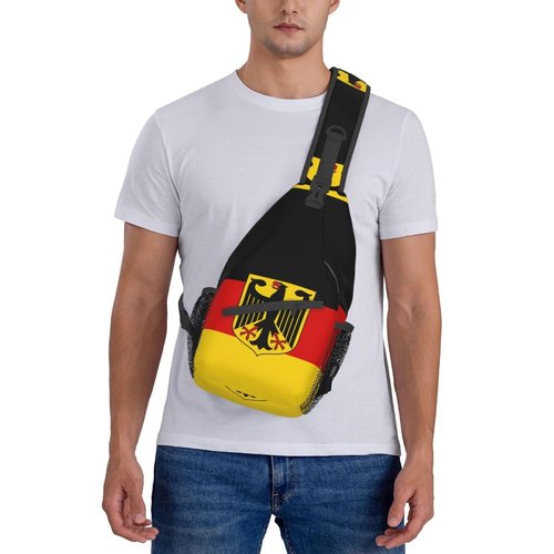 Cute German Flag Sling Backpack, Multipurpose Crossbody Shoulder Bag Travel Hiking Germany Casual Daypack for Men Women