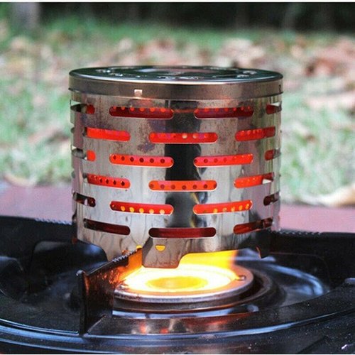 LinaLife 5.7" Camping Mini Heater Warming Stove Cover Tent Heating Cover Stainless Steel Tent Heating Cover with Handle and Storage Bag Camping Warm Equipment