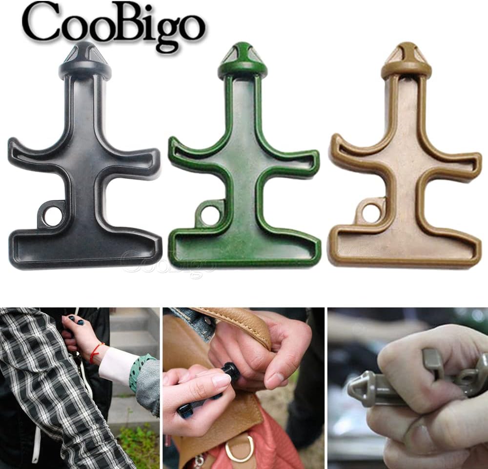 3pcs Pack Mixed Colors Portable Stinger Duron Steel Drill POM Protect Combat Tool Key Chain Outdoor Camping Survival Tactical Kits (Mixed 3 Colors in Package)