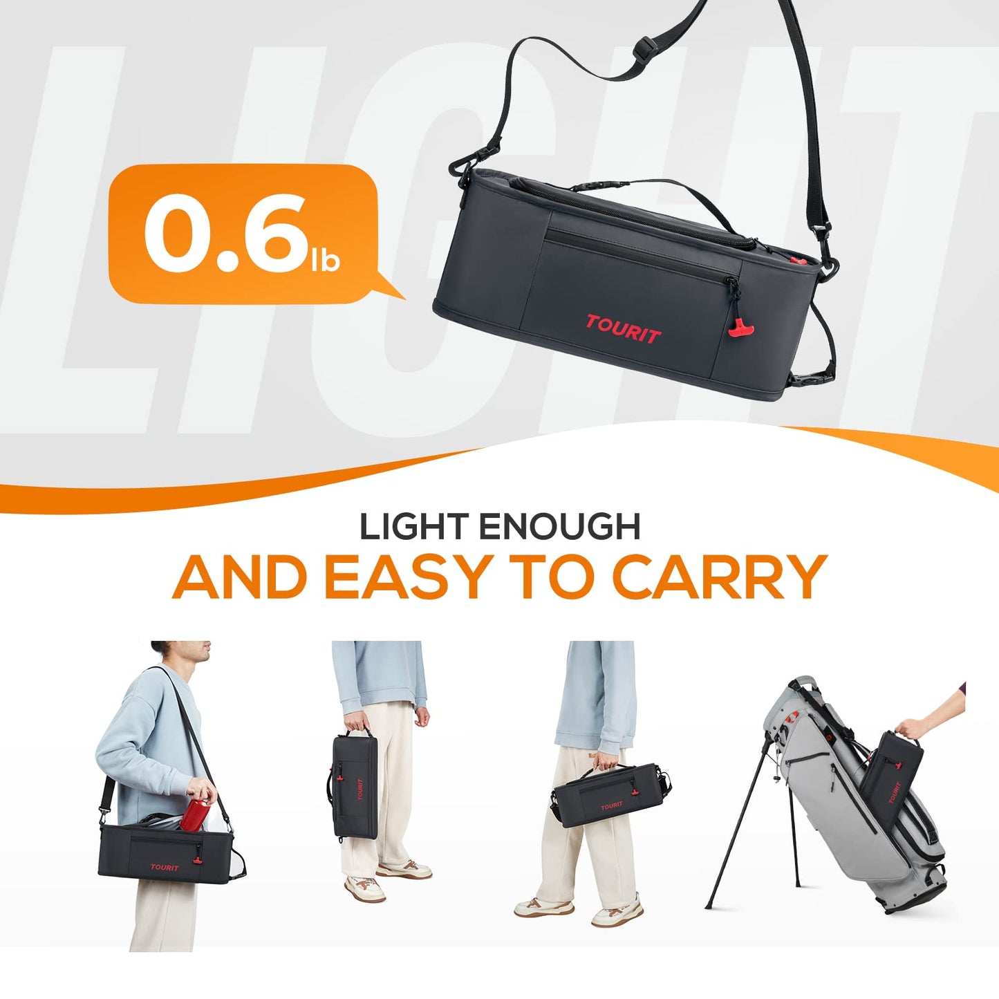 TOURIT Cooler Bag - 6-Can Insulated Sleeve, Small Soft Fits Discreetly in Golf Bag, Accessories for Men