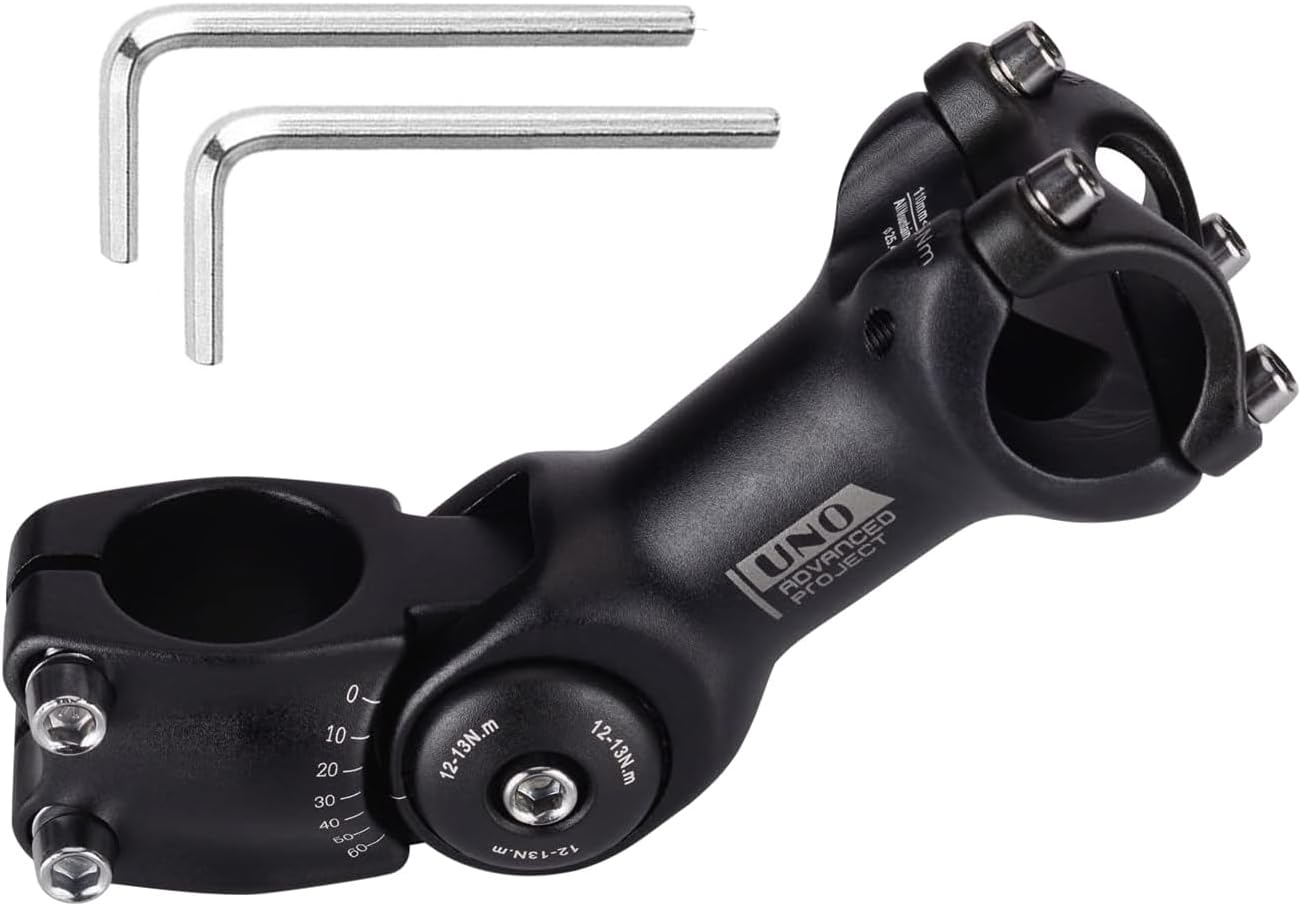 FOMTOR 31.8mm 25.4mm Adjustable Stem 90mm 110mm 0~60 Degree UNO MTB Adjustable Handlebar Stem for Most Mountain Bike Road Bike MTB