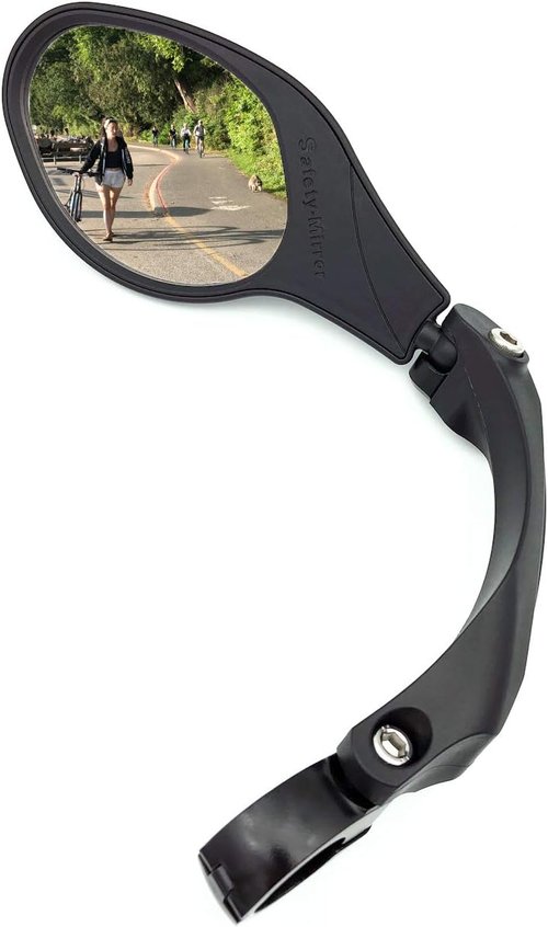 Hafny Handlebar Bike Mirror, Stainless Steel Lens, Bicycle Rearview Safety Reflector, E-bike Cycling Mirror, HF-MR081