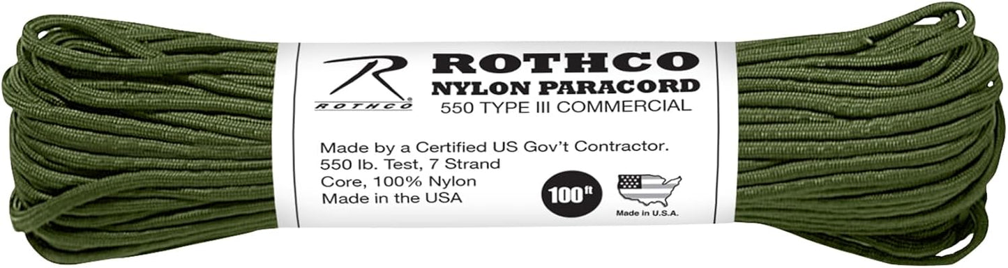 Rothco 550 Nylon Paracord, 100', Charcoal Grey