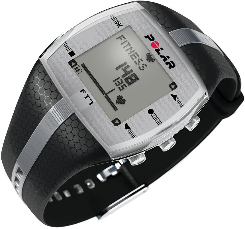 POLAR FT7 Men's Heart Rate Monitor Watch M- XXL Strap (Black/Silver)