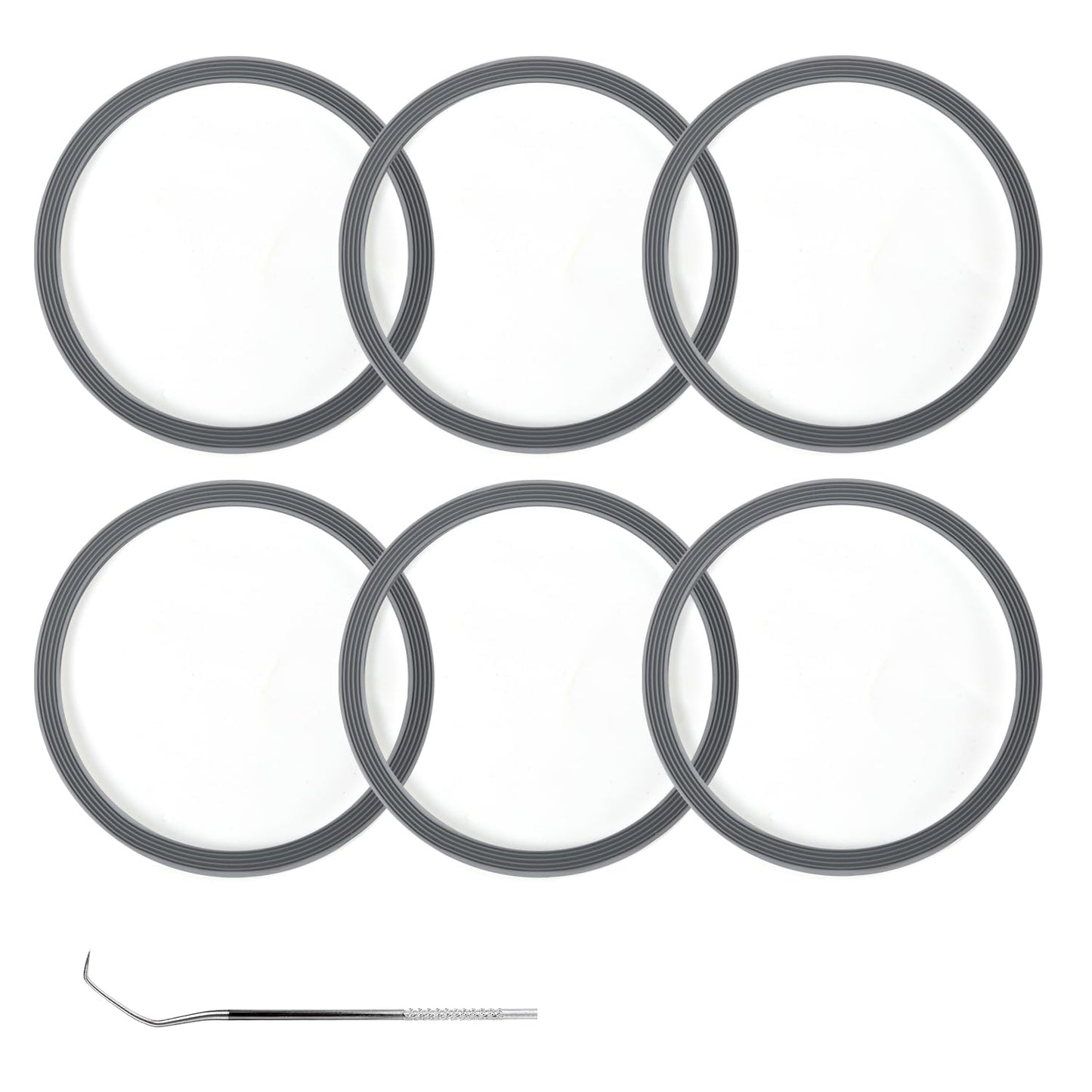 6pcs Water Bottle Gasket + Crochet, O Ring Water Bottle Gasket Replacement Parts Silicone Lid Seal Ring Accessories for Owala FreeSip 19/24/32/40oz