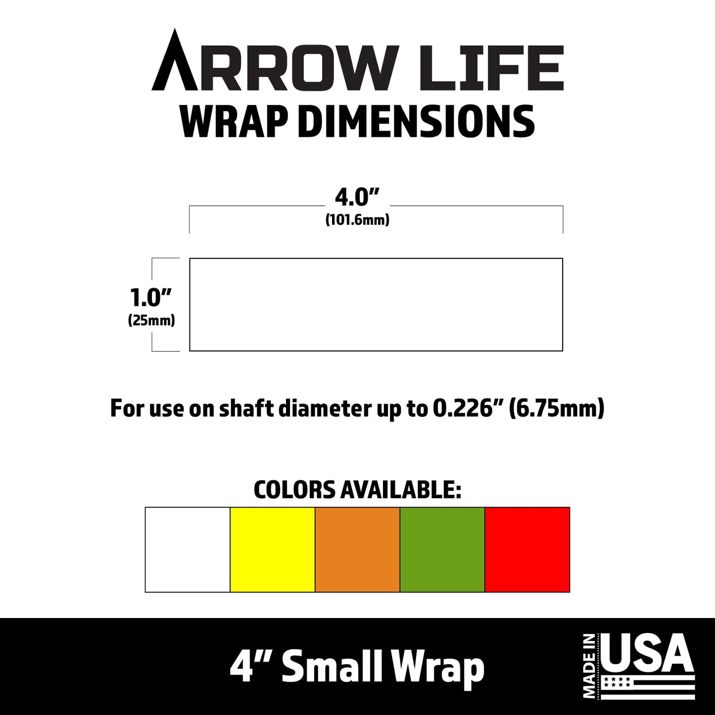 Arrow Life 4" Arrow Wraps 12 Pack Yellow 1" Width