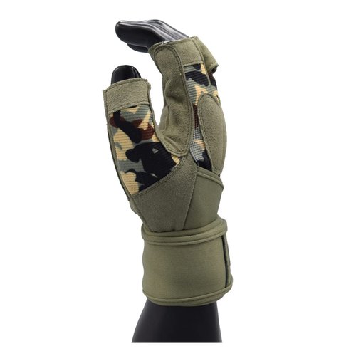 MRX BOXING & FITNESS Weightlifting Gloves for Men Workout Mens Wrist Support Lifting Male Gym | Accessories Weight Fingerless Exercise Powerlifting Olive Green 2628-OLV-L