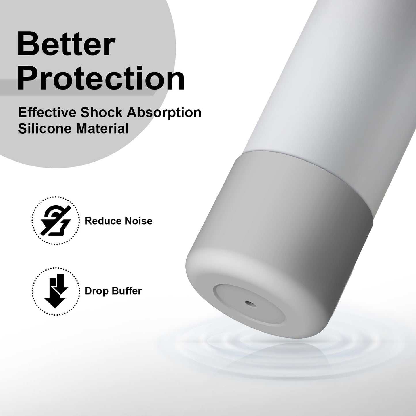 Alwenid 2PCS Silicone Water Bottle Boot for Owala 24 Oz, Anti-Slip Protective Sleeve Bottom Bumper Protector for FreeSip, Twist, and Flip Stainless Steel Water Bottles (Milky Gray)