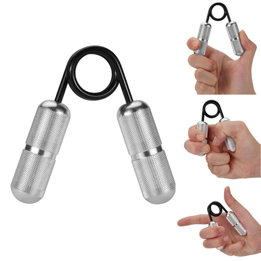 LOQATIDIS Mini Grip Strength Trainer, Metal fingers thumb Hand Grip Strengthener, Hand Rehabilitation Finger Strength Training Muscle Building, Suitable for Teenagers Adult Kids (Silver)