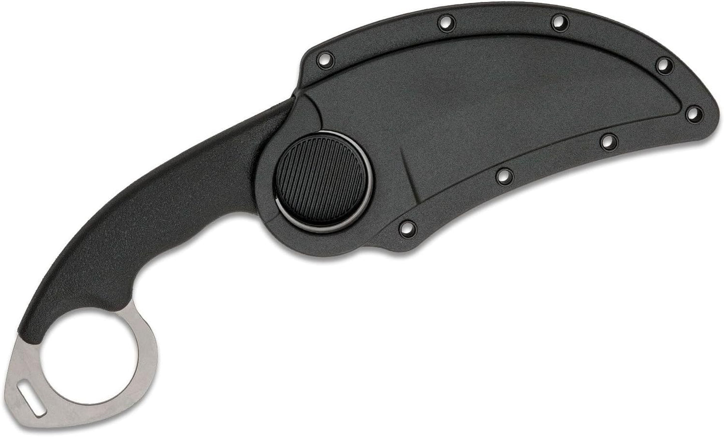Cold Steel Double Agent Durable Lightweight Japanese AUS8A Steel Karambit Shape 3" Fixed Blade Tactical Outdoor Hunting Knife, Kray-Ex Handle, Secure-Ex Sheath