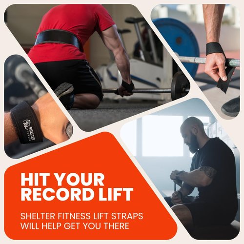 Shelter Fitness Weightlifting Straps - Premium Powerlifting Straps for Bodybuilding and Strength Training - Unisex - Enhance Your Workout Grip - Essential Gym Accessory