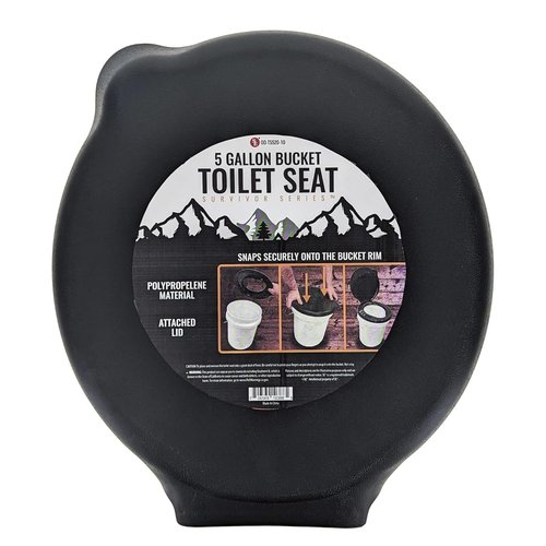 SE Portable Black Plastic Toilet Seat Lids, Fits a 5 Gallon Bucket, Great for Camping, Outdoor Activities, or for Emergencies