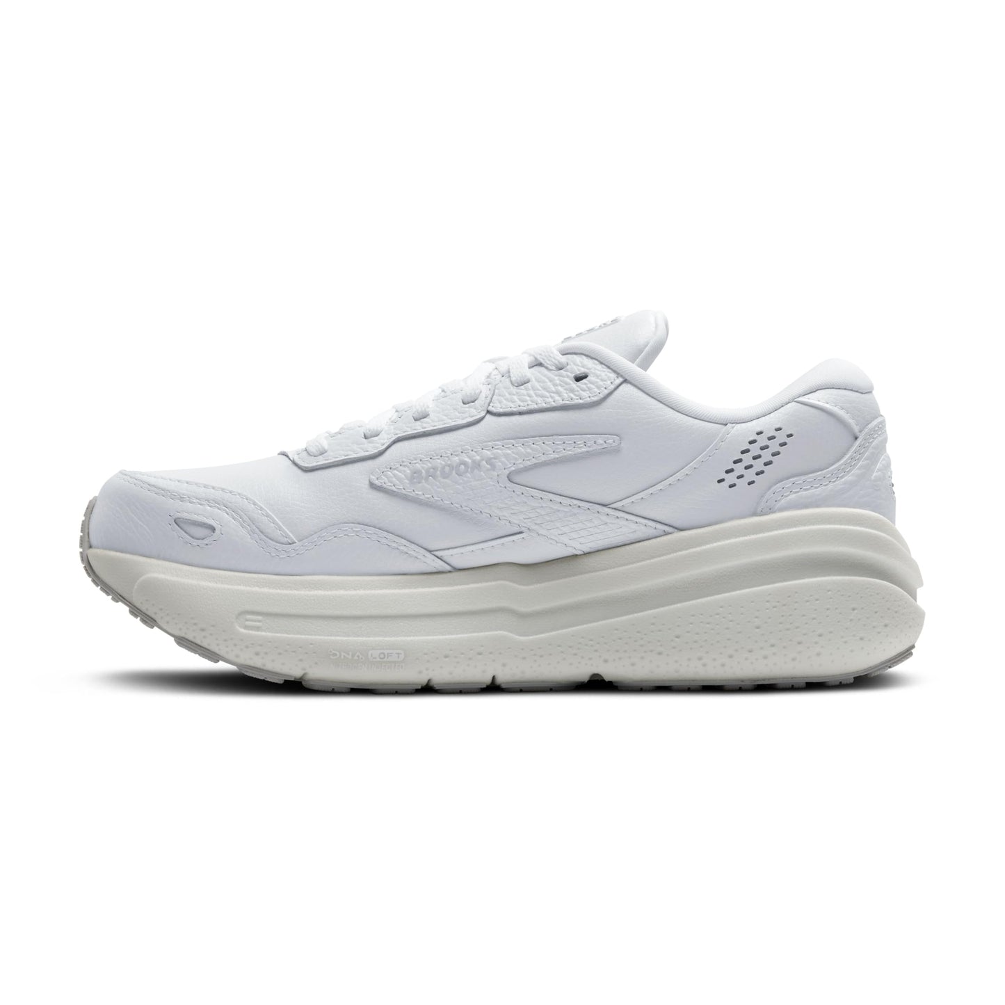 Brooks Women’s Ghost Max Suede/Leather Neutral Running & Walking Shoe - White/White - 10 Medium
