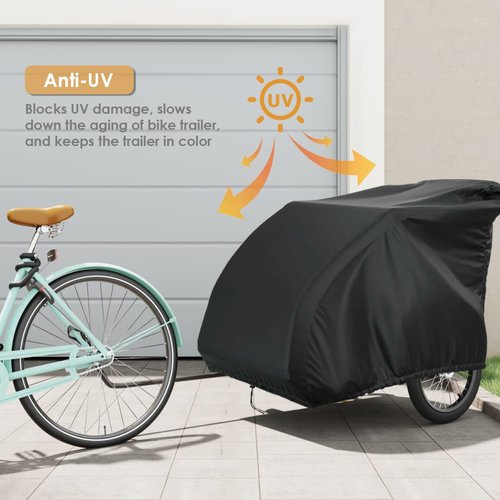 Gicov Bicycle Trailer Cover waterproof Bike Trailer Storage Cover with Adjustable Drawstring Pet Bike Trailer Protection Cover