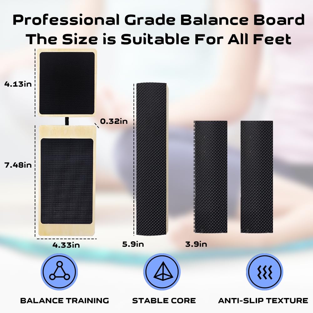 Ankle Balance Board，Aohcae Ankle Foot Strengthener Exerciser for Sprained, Single Leg Balance Board, Anti Slip Wobble Board, Foot Stretcher for Plantar Fasciitis Relief.