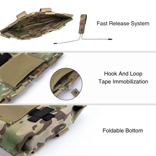 IDOGEAR OUTDOOR Tactical Blow-Out Medical Pouch First Aid LBT9022 Style Empty Seal Medical Bag Small Medic Pouch 500D Nylon(camo)