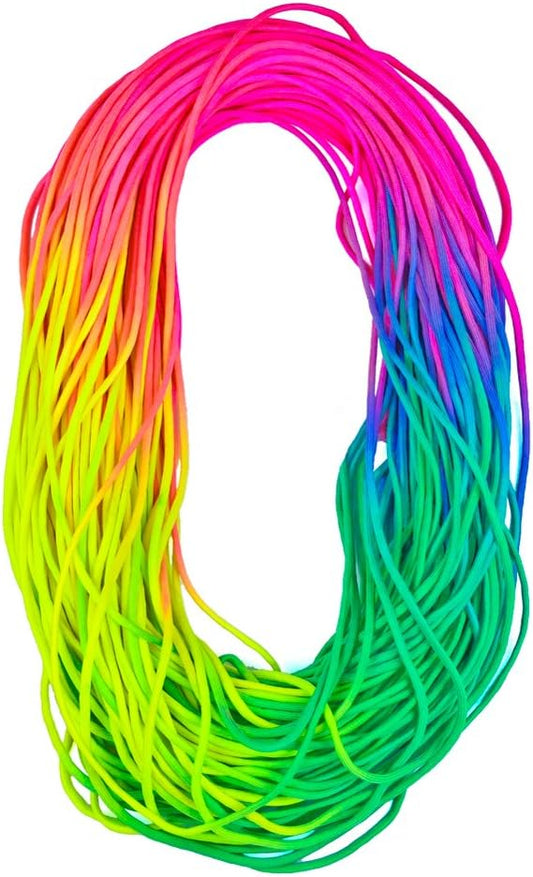 West Coast Paracord Macramé Weaving Rainbow Dip Dye Cord - Bright Color 550 Paracord (50 Feet)