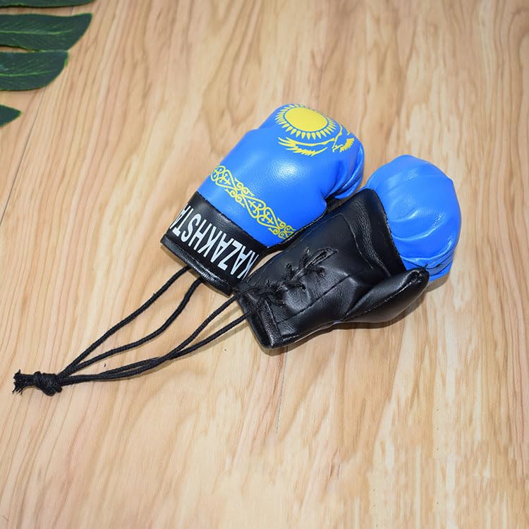 Joayuezo 1 Pair Mini Boxing Gloves Hang Mini Boxing Gloves for Car Mirror Keychain Ornament Car Decoration Accessories for Men and Women (Albania)