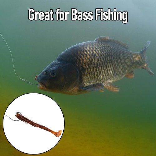 Dr.Fish 100 Pack Drop Shot Hook Bass Fishing Hooks Freshwater Black Nickel Wacky Hooks for Drop Shot Rig #3