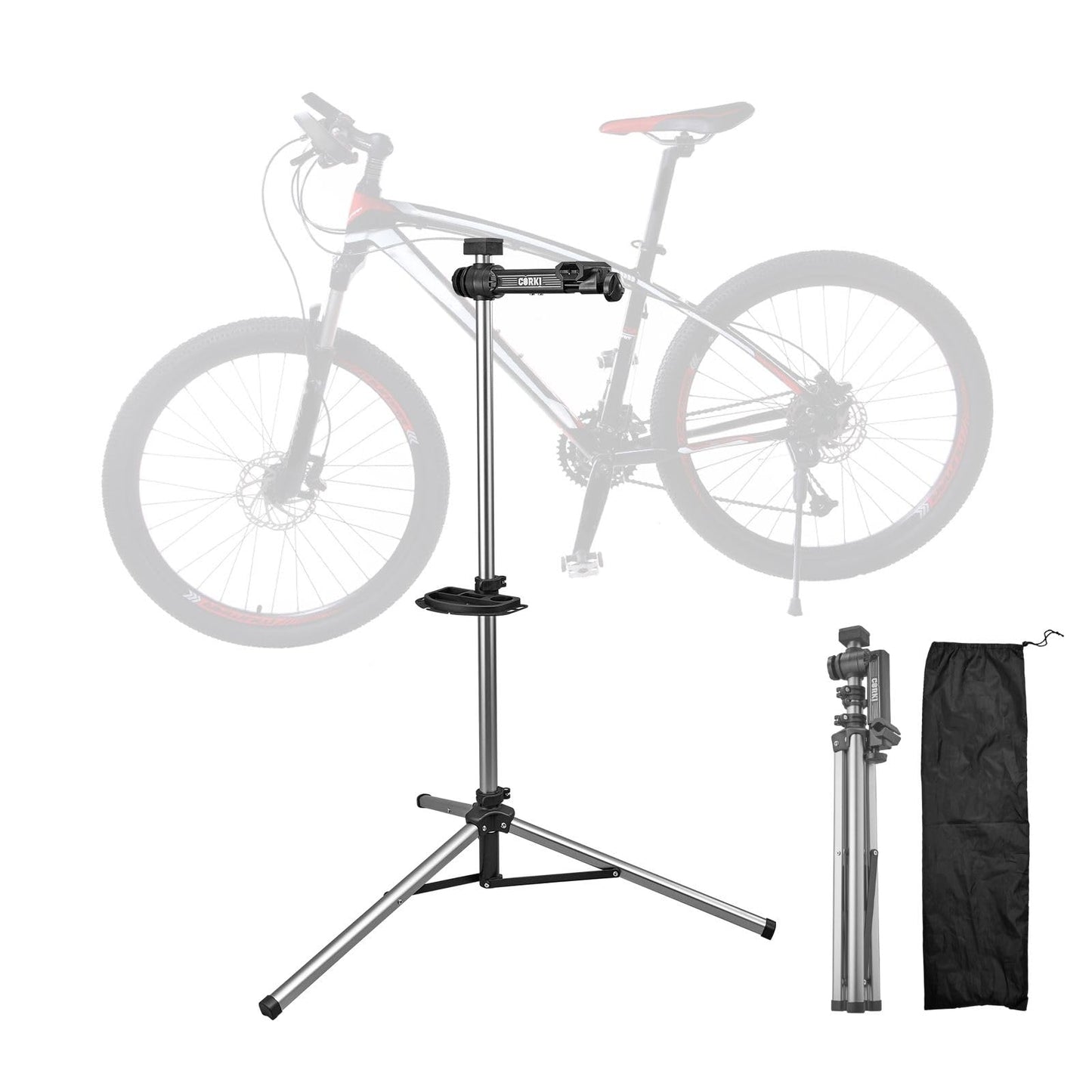 corki Cycles Bicycle Repair Stand Maintenance Work Stand - Max 38Kg or 83.8 lbs Home Portable Bike Mechanics Workstand