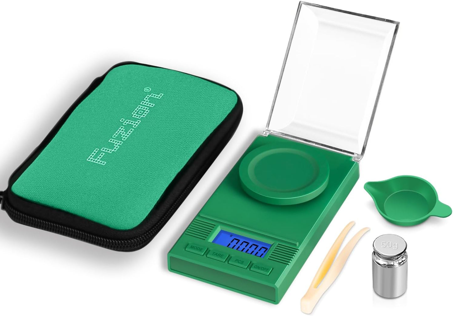 Fuzion Milligram Scale 50g/ 0.001g, Portable mg Scale with LCD Backlit, Tare, Digital Jewelry Scale, Microgram Scale for Powder, Gold, Gem, Reloading, Batteries Included