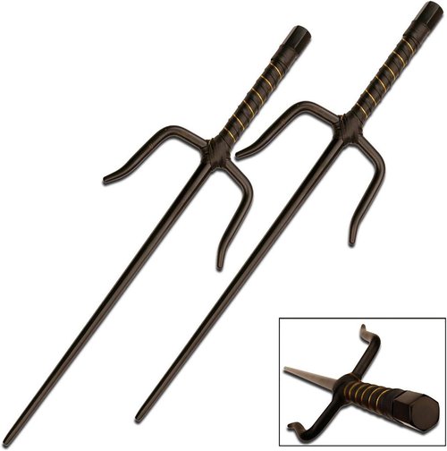 MASTER USA Martial Arts Training SAIS, Stainless Steel Blades, Wrapped Handle, Practice, Cosplay, Pack of 2