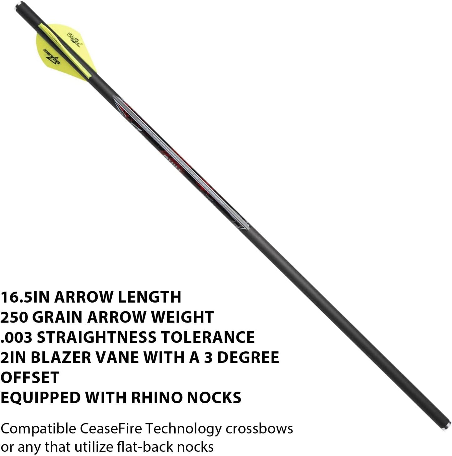 Excalibur Quill 16.5" 250 Grain Crossbow Arrows for Use Twinstrike and Micro Series Crossbows - Choose Carbon or Illuminated Carbon Options