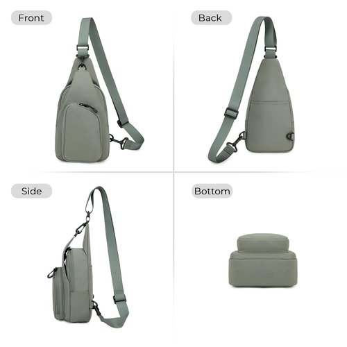 PIG PIG GIRL Small Sling Bag for Women, Lightweight Crossbody Bags for Women Water Resistant Small Sling Backpack for Travel Daily, Army Green