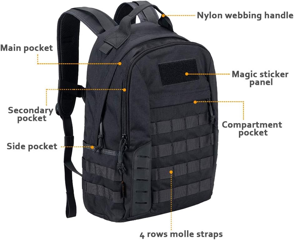 EXCELLENT ELITE SPANKER Military Tactical Backpack 18L Molle Backpacks Army Assault Survival Rucksack Pack (RGN)