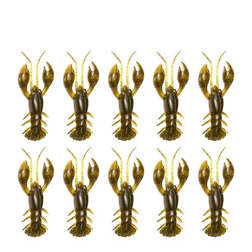 Soloking Soft Rage Fishing Lure, Great Action Soft Plastic Lure Add Salt Fish Additive 0.16oz 3 inch Crawfish Pack of 10 Green Pumpkin