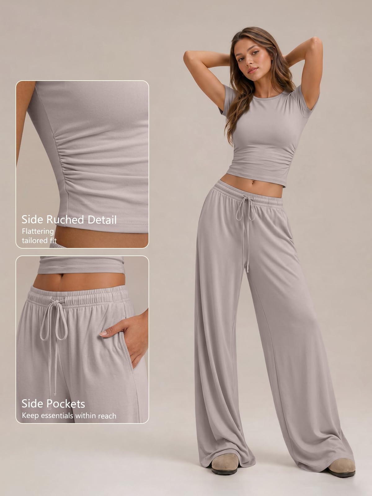 Trendy Queen Womens 2 Two Piece Set 2026 Summer Workout Vacation Gym Clothes Spring Fashion Lounge Matching Airport Travel Outfit Resort Wear Fitness Athleisure Clothing