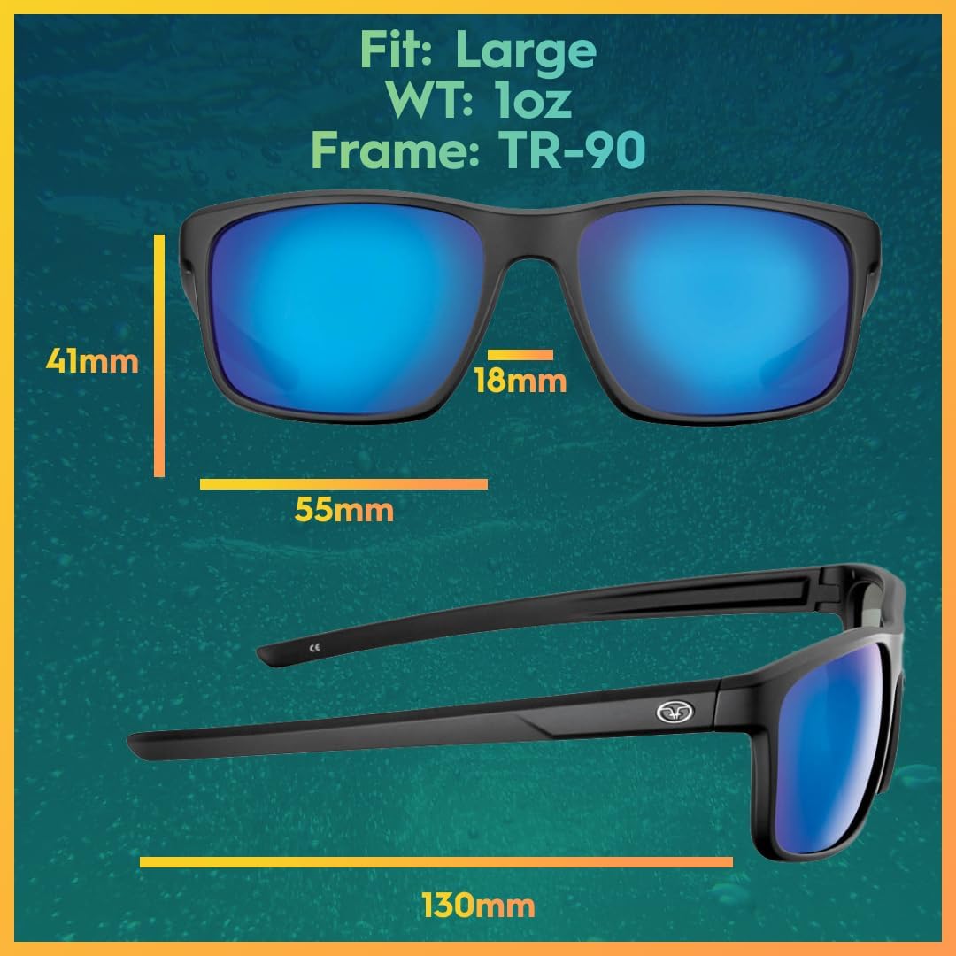 Flying Fisherman Rip Current Polarized Sunglasses with AcuTint UV Blocker for Fishing and Outdoor Sports