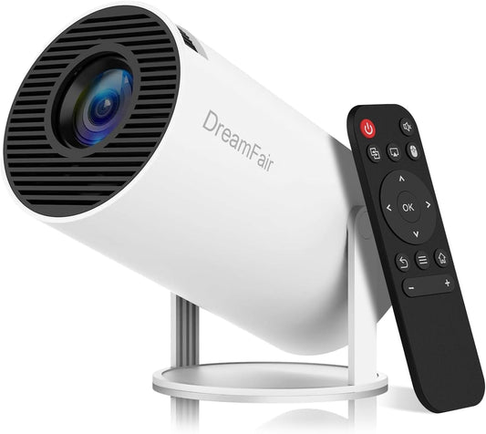 Mini Projector with WiFi and Bluetooth, Support 4K 1080P, 150 ANSI Portable Projector, Auto Keystone Correction, 40"-130" Screen Video Projector, Compatible with Smartphone,TV Stick,Laptop (HY300)