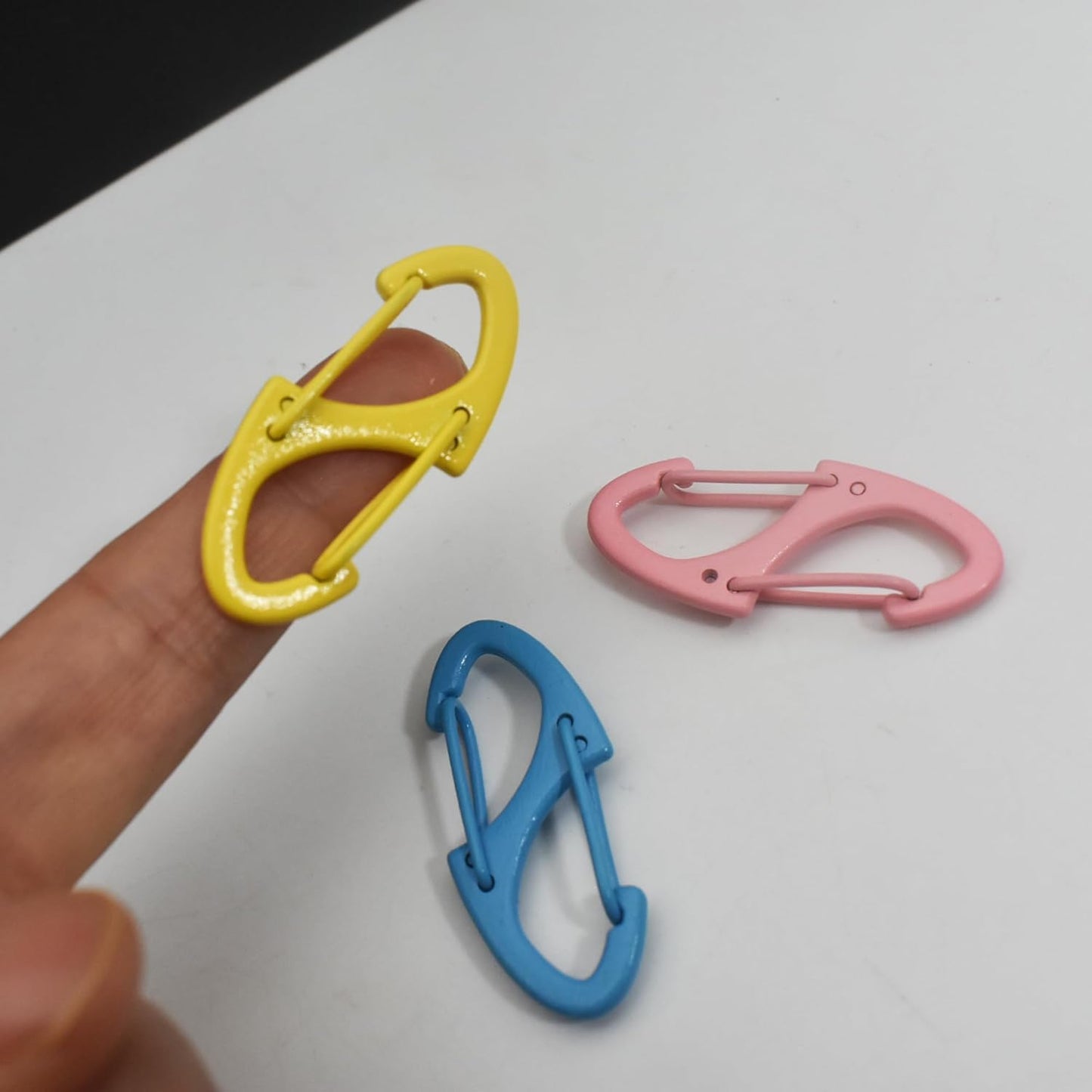 Small Carabiner Clips 1.6 inch(41mm) Metal Double Sided Spring Gate Snap Hooks Keychain Clasp Accessories
