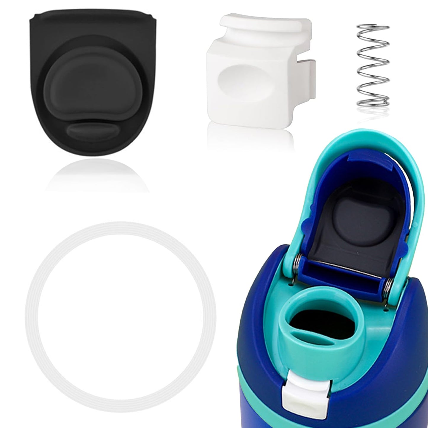 Agamino Replacement Lid Set for Owala Freesip, Water Bottle Top Cap with Replacement Button & Stopper Water Bottle Seal Ring Compatible with Owala Cup 16oz 24oz 32oz 40oz, Accessory for Owala FreeSip