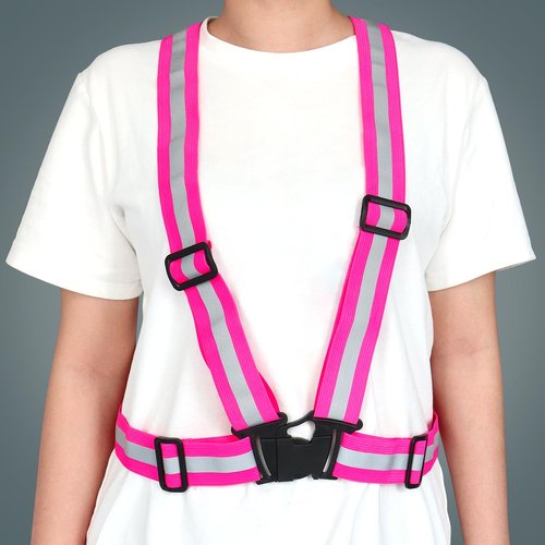 Tenalleys 2 Pack Reflective Vest Running Gear Adjustable High Visibility Reflective Running Safety Vest for Women Men Night Cycling,Hiking, Jogging,Dog Walking (Pink)