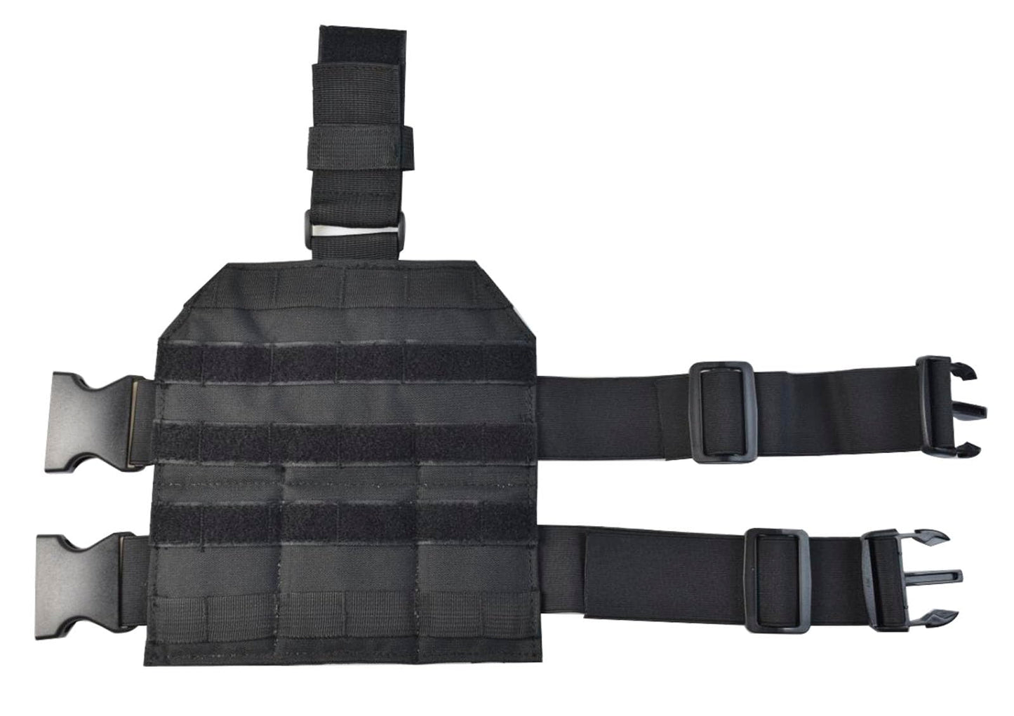 JFFCESTORE Universal Drop Leg Panel Tactical Heavy Duty MOLLE Drop Leg Platform with Adjustable Belt & Thigh Straps Black