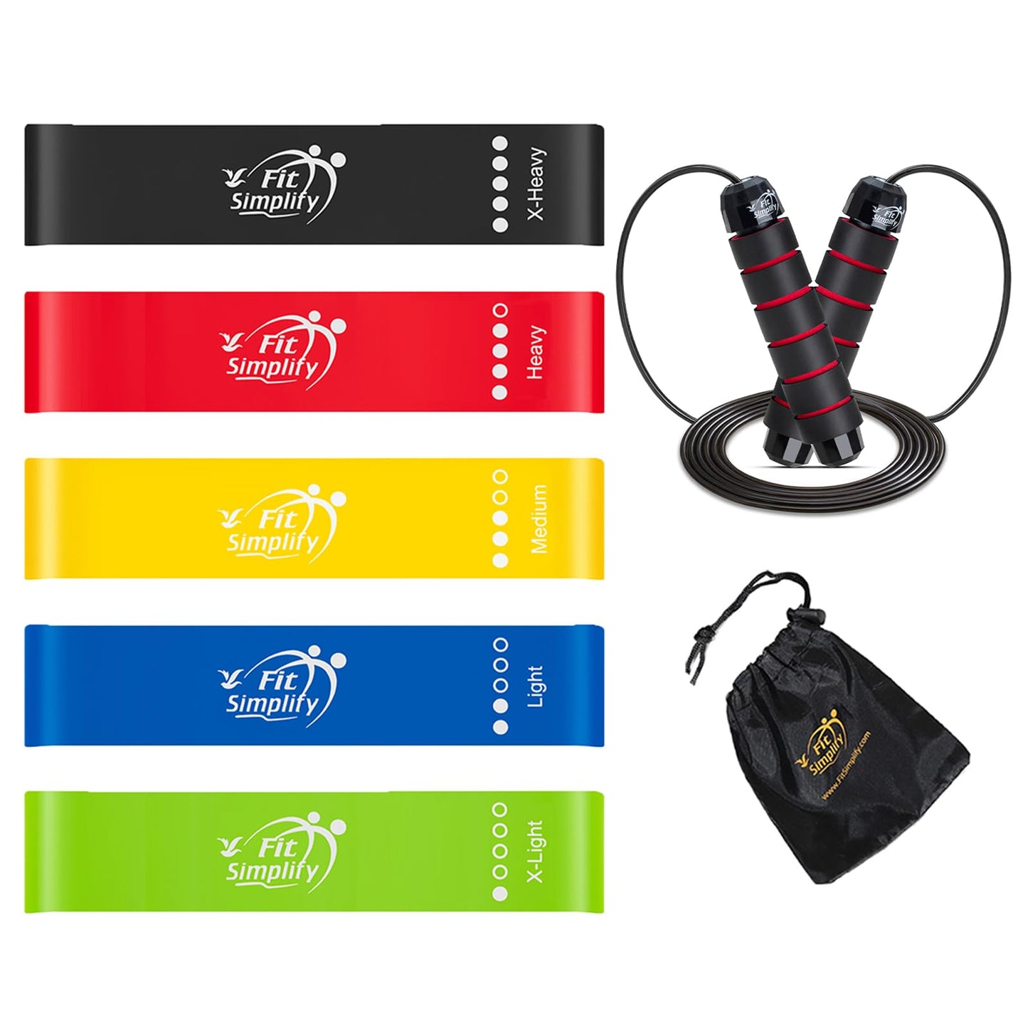 Fit Simplify Resistance Loop Exercise Bands and Jump Rope