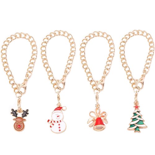 LUOTIVON 4PCS Christmas Charm Accessories for Stanley Cup, XMAS Keychain Handle Charm for Stanley Tumbler