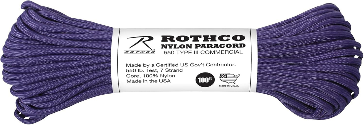 Rothco 550 Nylon Paracord, 100', Charcoal Grey