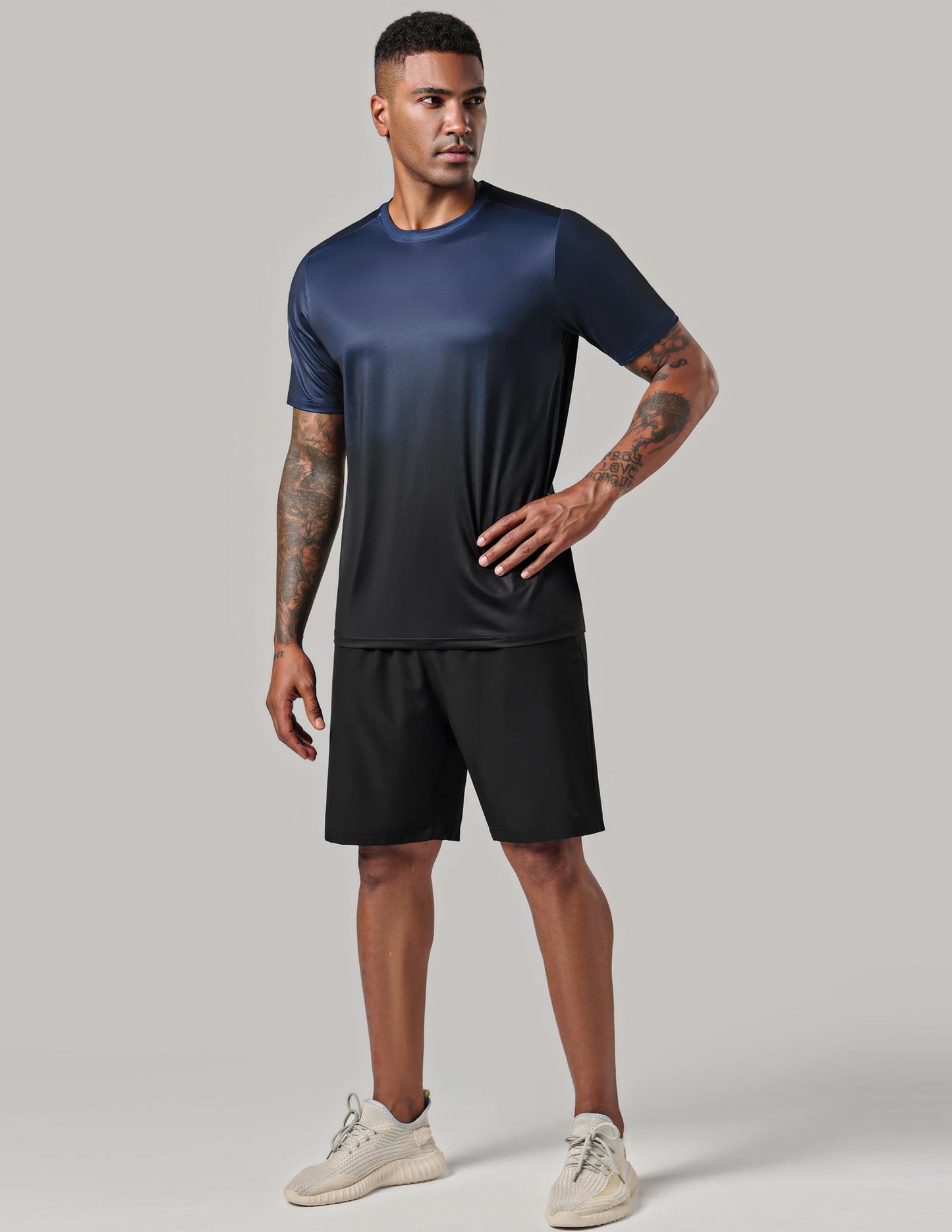 5 Pack Men’s Active Quick Dry Crew Neck T Shirts | Athletic Running Gym Workout Short Sleeve Tee Tops Bulk (Set 18, X-Large)