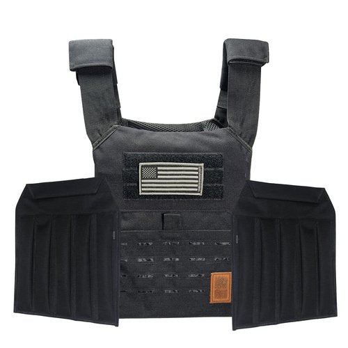UBK MADE SPEED VEST Weighted Vest Woman, Heavy-duty fabrics optimized for running and workouts 15lb sand plates (Black)