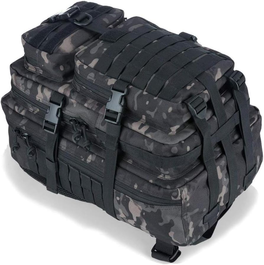 REEBOW GEAR Military Tactical Backpack for Men Large 34L Army 3 Day Assault Pack Molle Bag Backpacks (34L, Black)