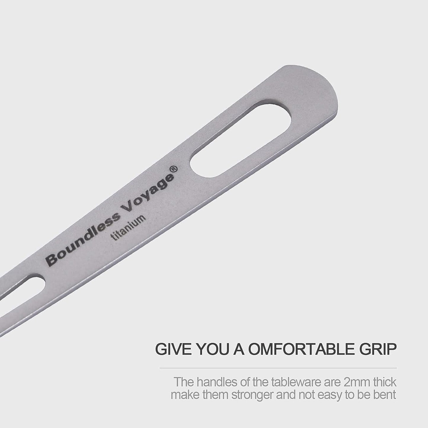 iBasingo Titanium Tableware Camping Fork Spoon Outdoor Cutlery Set Travel Utensils for Picnic Hiking Backpacking Home Use