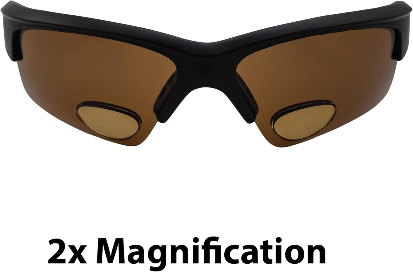 Global Vision BluWater Polarized Bifocal Sunglasses For Men & Women Fishing Glasses With Bifocals +2.0 Magnification Black Frame w/Polarized Brown Lenses